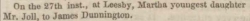 Taken on April 29th, 1842 in Lusby, Lincolnshire, England and sourced from Lincolnshire Chronicle.