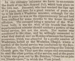Taken on October 21st, 1881 in Horncastle, Lincolnshire, England and sourced from Lincolnshire Chronicle.