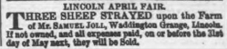 Taken on May 18th, 1849 in Waddington Grange, Waddington, Lincolnshire, England and sourced from Stamford Mercury.